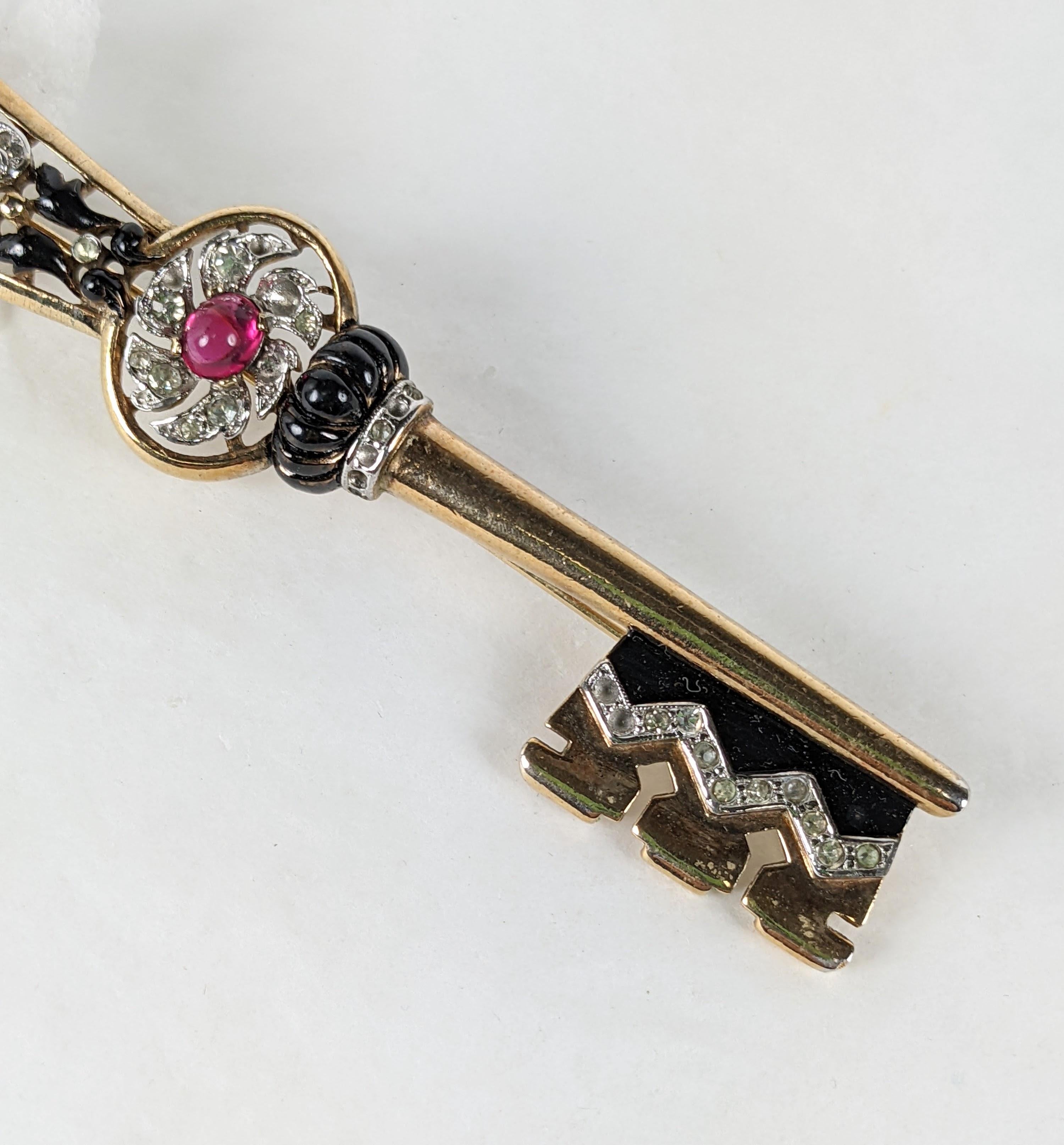 Women's or Men's Alfred Phillipe for Trifari Large Key Brooch For Sale