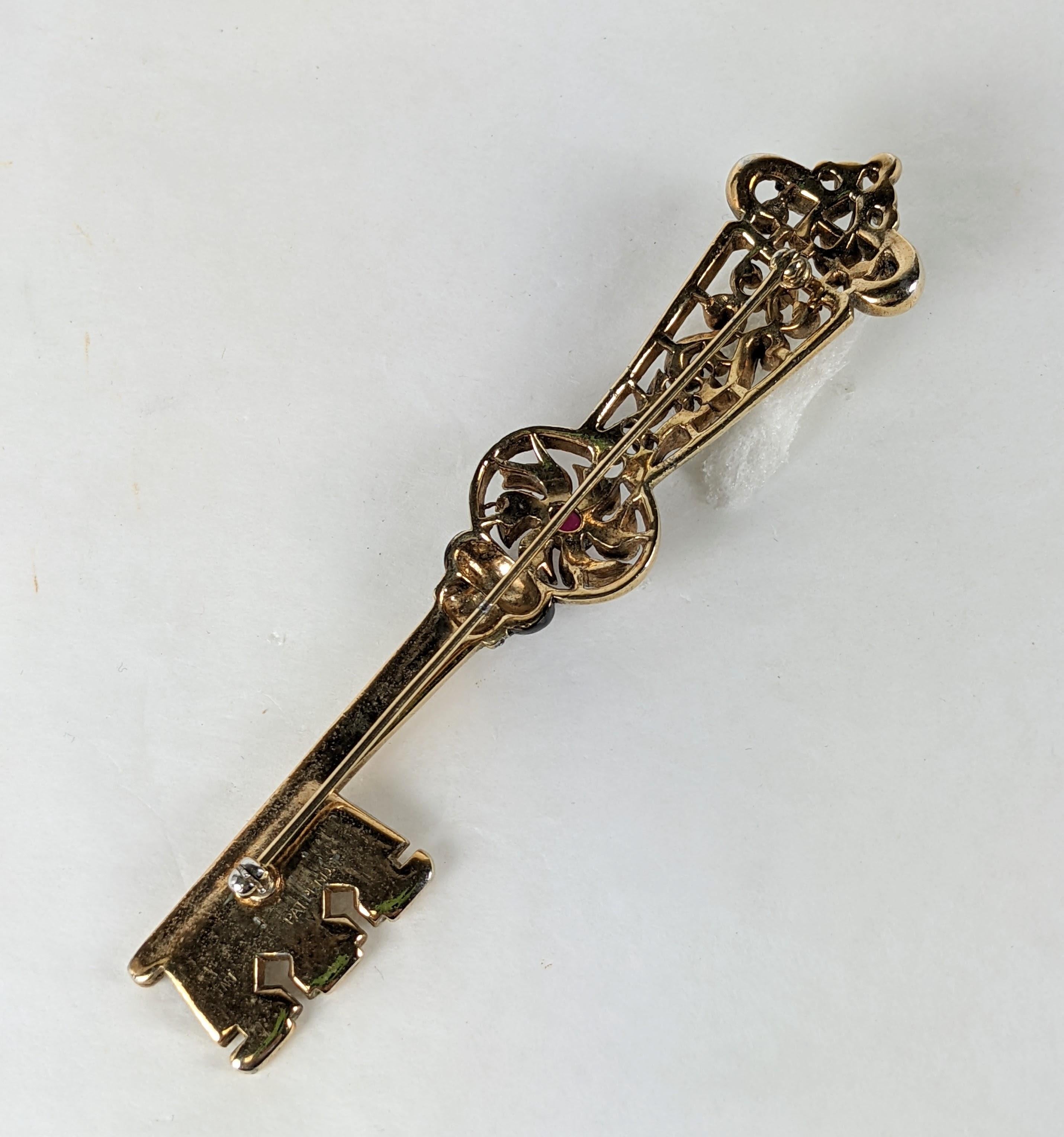 Alfred Phillipe for Trifari Large Key Brooch For Sale 1