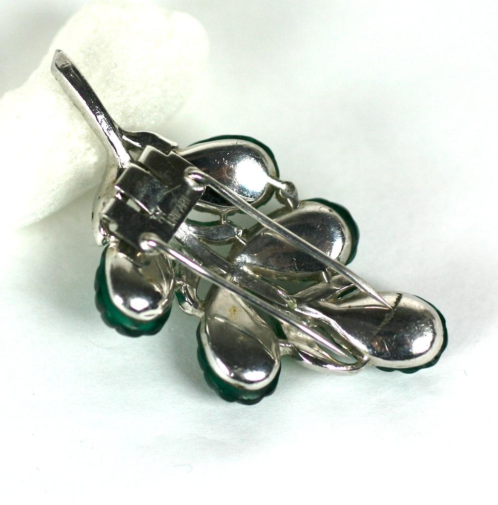 Art Deco  Alfred Phillippe for Trifari Emerald Jelly Mold Fruit Salad Fur Clip Brooch For Sale