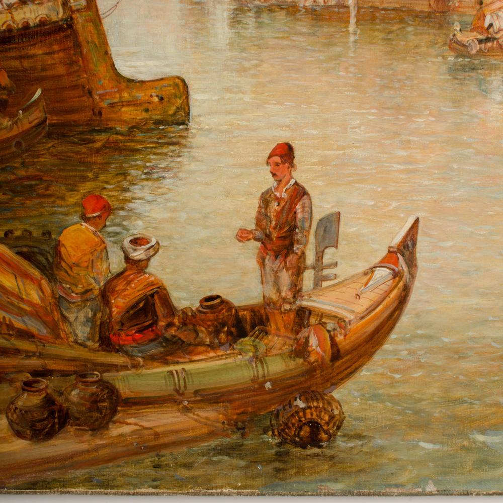 Anglais Alfred Pollentine (britannique, 1836-1890) « Venise en juillet », peinture à l'huile sur toile en vente
