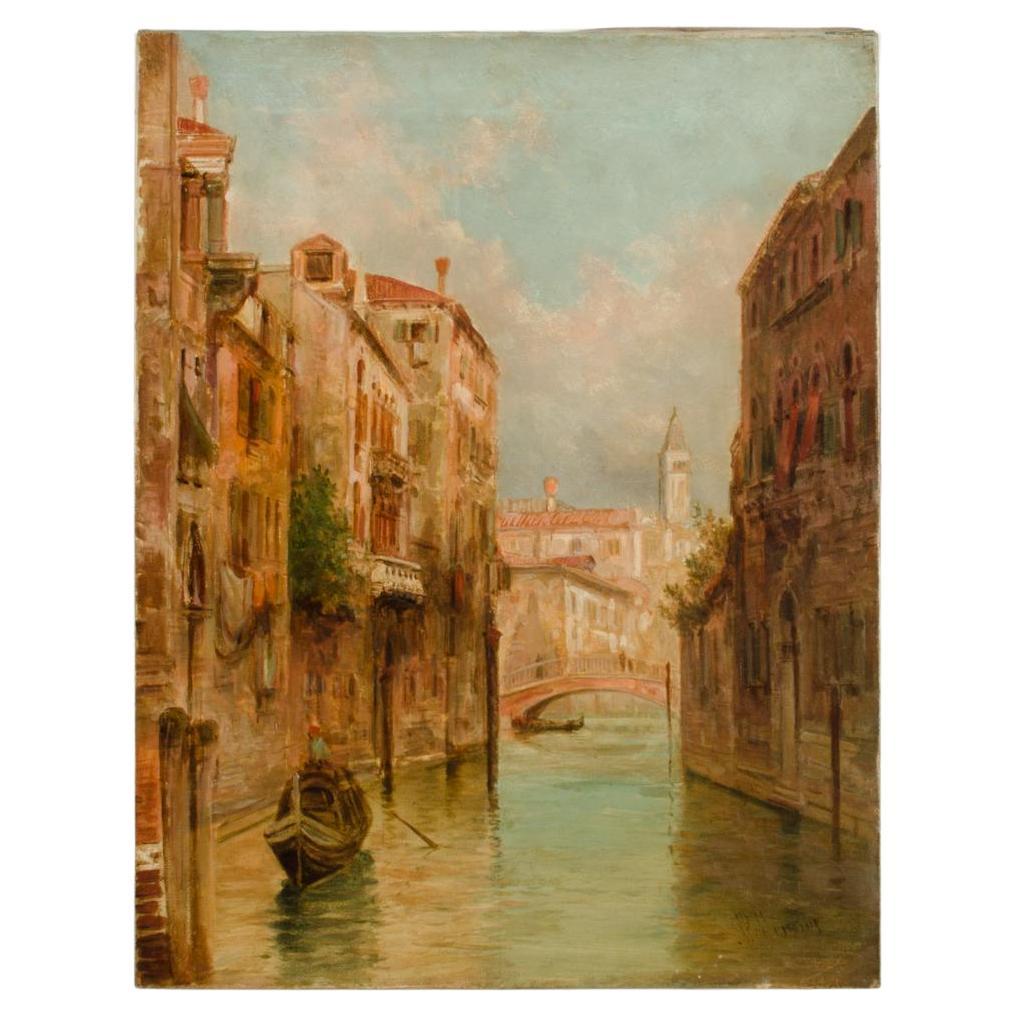 Alfred Pollentine (British, 1836-1890) "Venice in June" Oil on canvas painting. For Sale