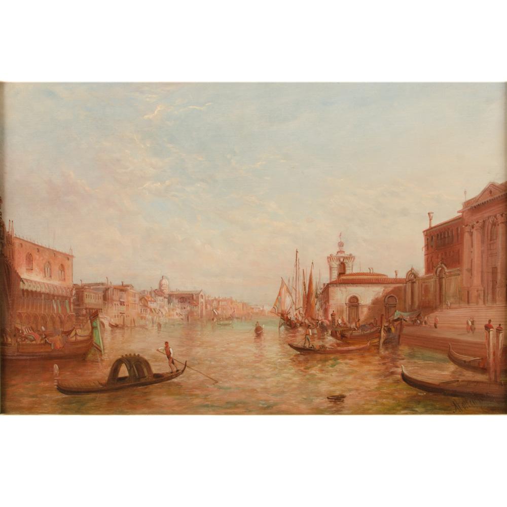 Peinture « Venise in Sunshine » d'Alfred Pollentine Bon état - En vente à Philadelphia, PA