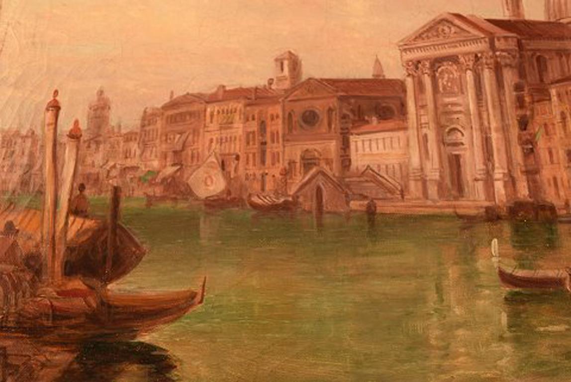 Alfred Pollentine Guidecca Canale, Venice, Oil on Canvas 1