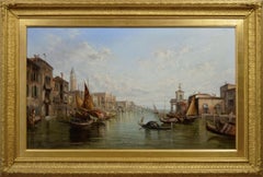 19th Century large townscape oil painting of The Grand Canal Venice