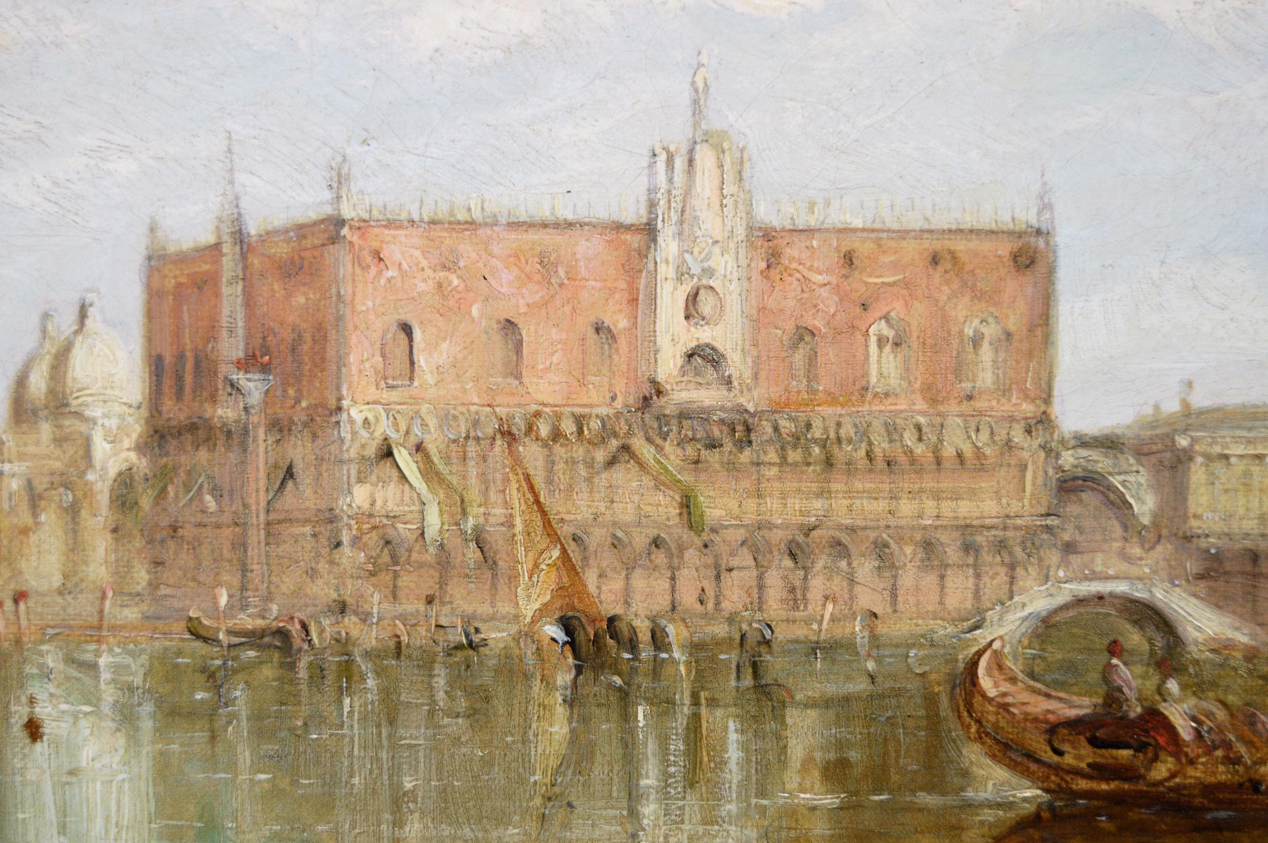 19th Century oil painting of The Doges Palace, Venice  - Victorian Painting by Alfred Pollentine