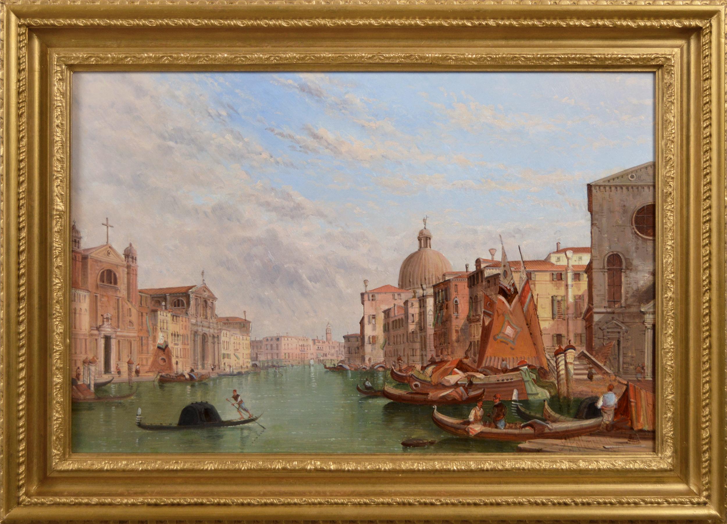 Alfred Pollentine Landscape Painting - 19th Century oil painting of the Cannaregio Canal from Santa Croce, Venice 
