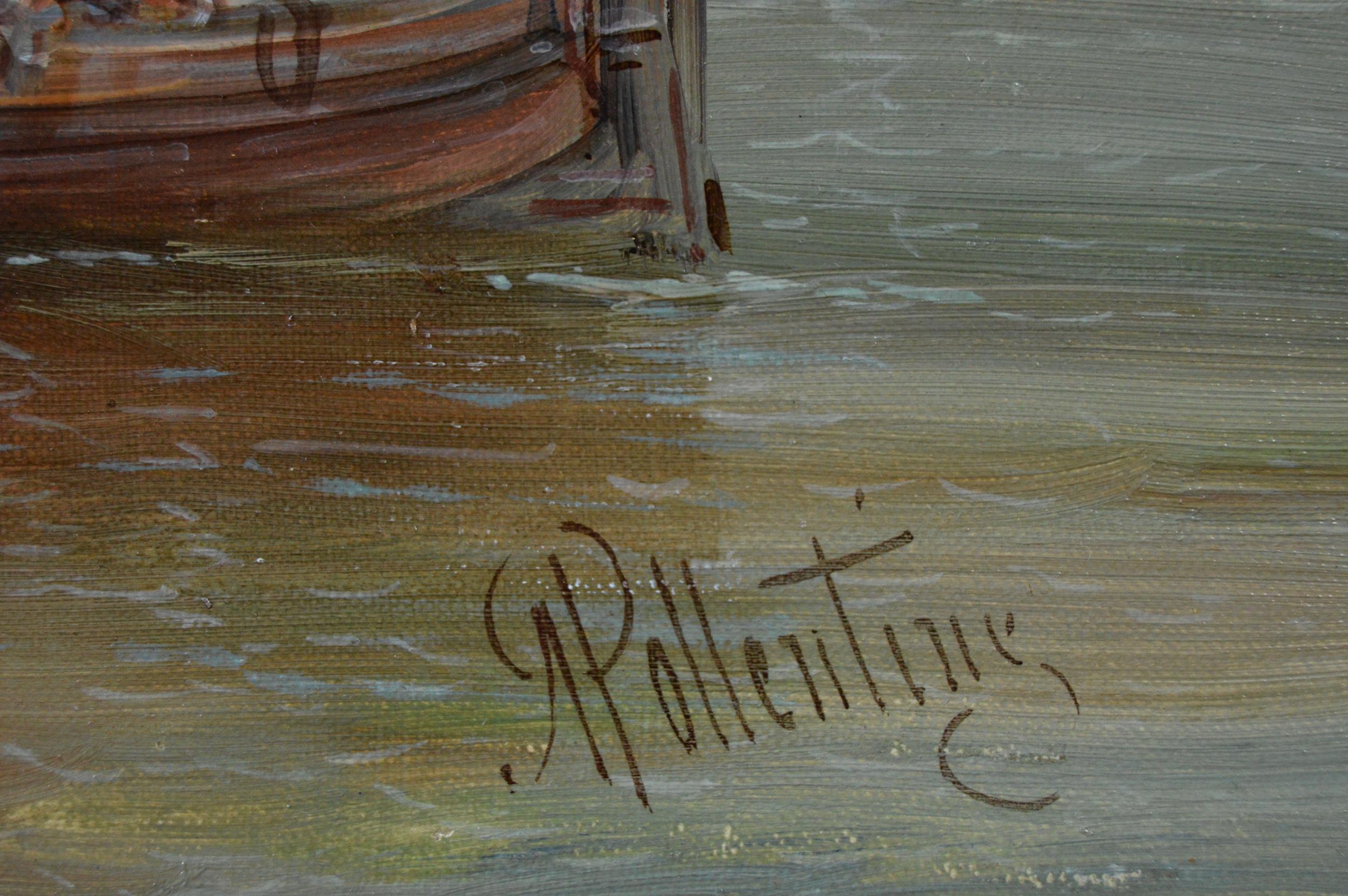 Peinture à l'huile du 19e siècle représentant le Grand Canal, Venise  en vente 1