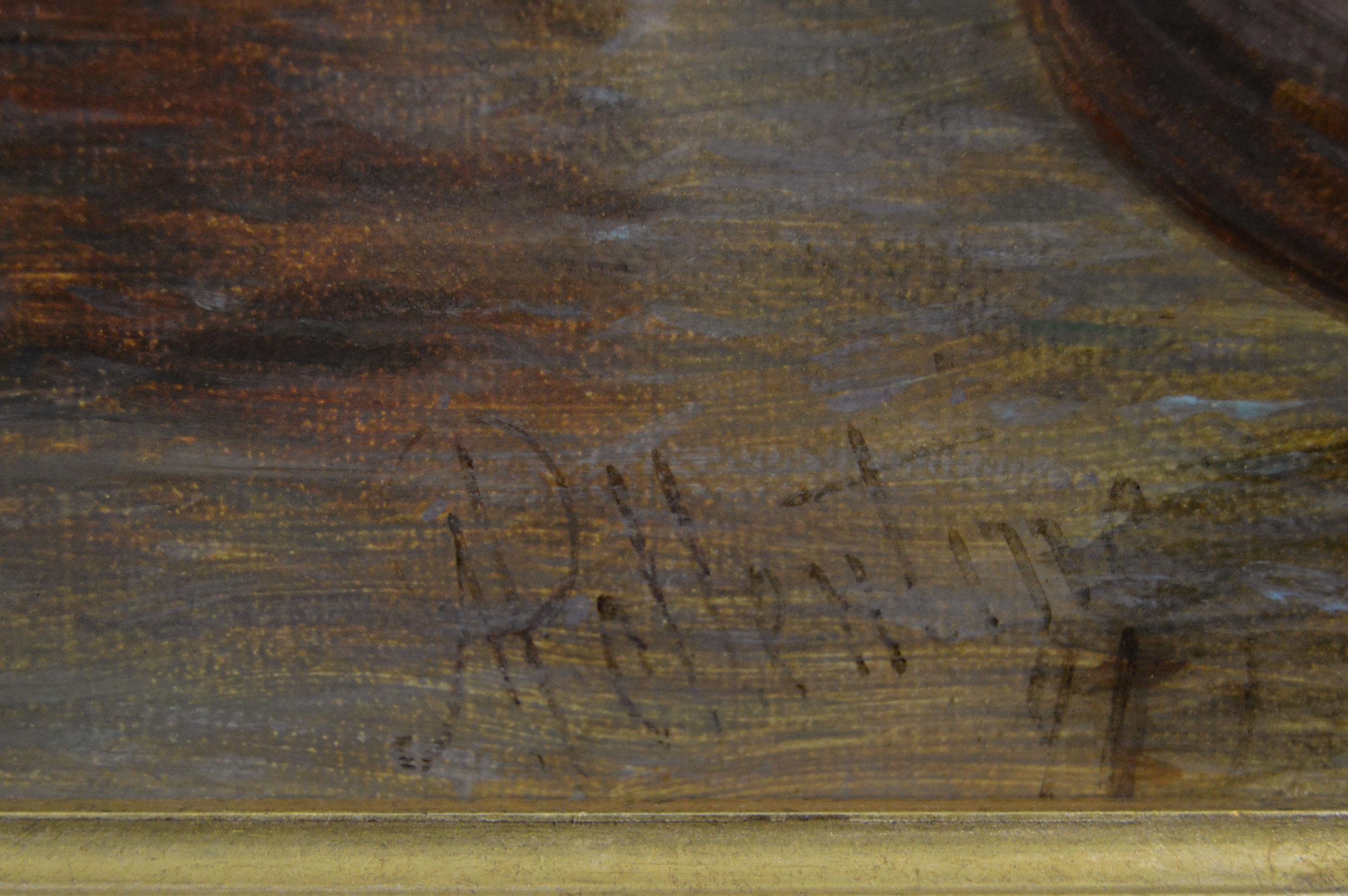 Óleo de paisaje urbano del siglo XIX del Palacio Ducal de Venecia en venta 1