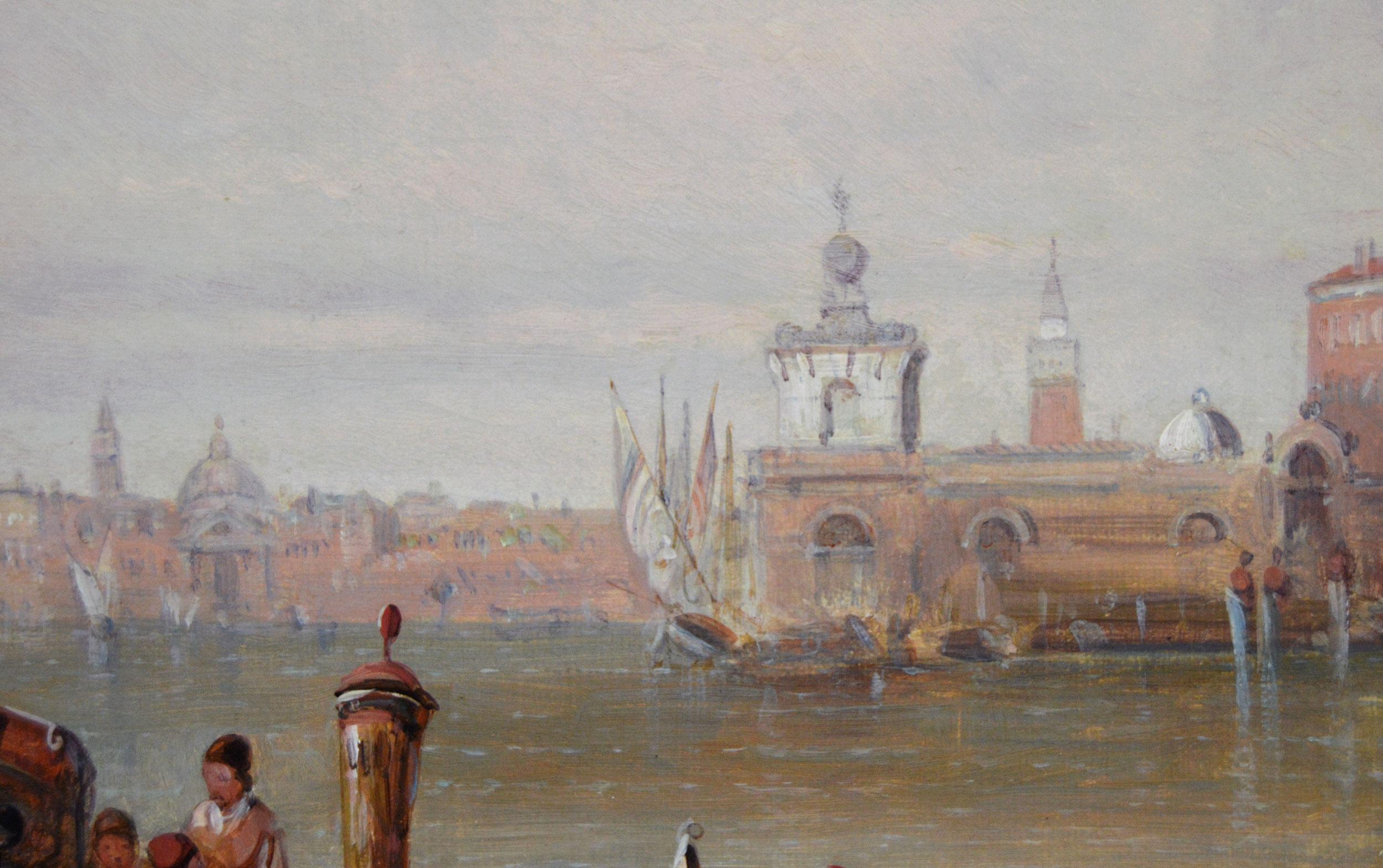 Alfred Pollentine
Británica, (1844-1910)
Santa Maria della Salute, Venecia
Óleo sobre lienzo, firmado y fechado (18)91
Tamaño de la imagen: 15 pulgadas x 23 pulgadas 
Tamaño incluyendo el marco: 21,75 pulgadas x 29,75 pulgadas
Procedencia: Colmore