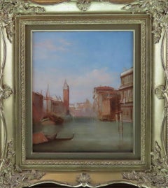 Paire d'huiles sur toile originales Alfred Pollentine, The Grand Canal, Venise