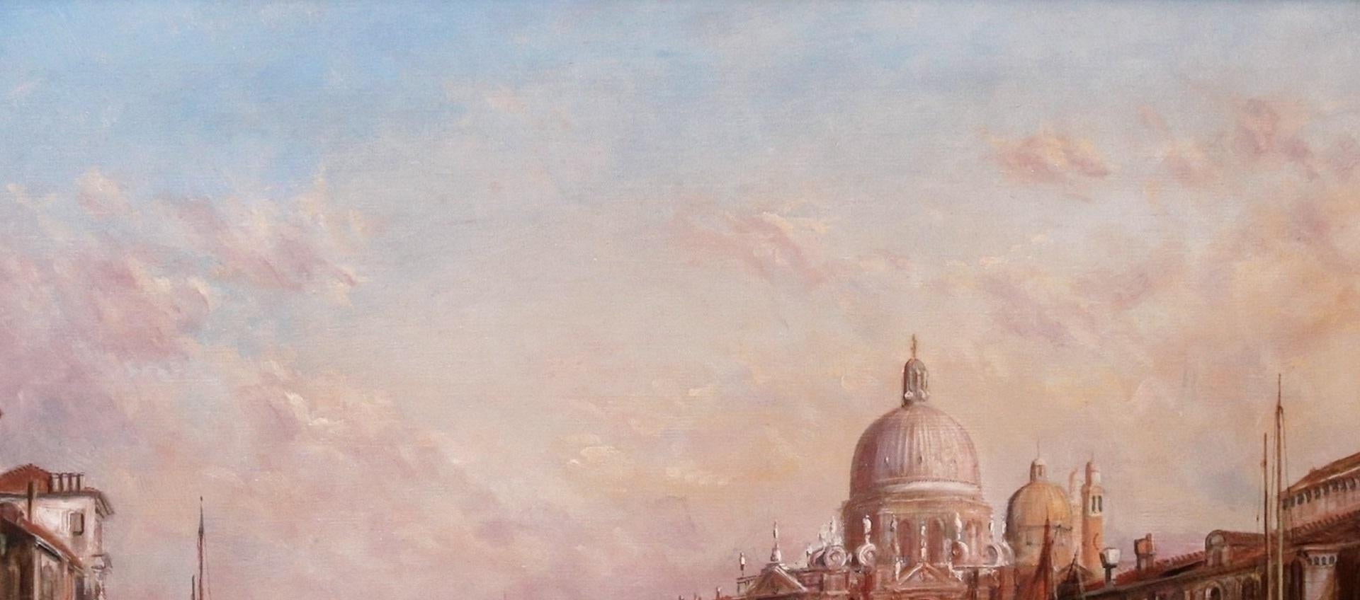 Santa Maria della Salute, Venice - 19th Century Oil Painting of the Grand Canal  3