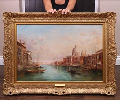 Santa Maria della Salute, Venice - 19th Century Oil Painting of the Grand Canal 