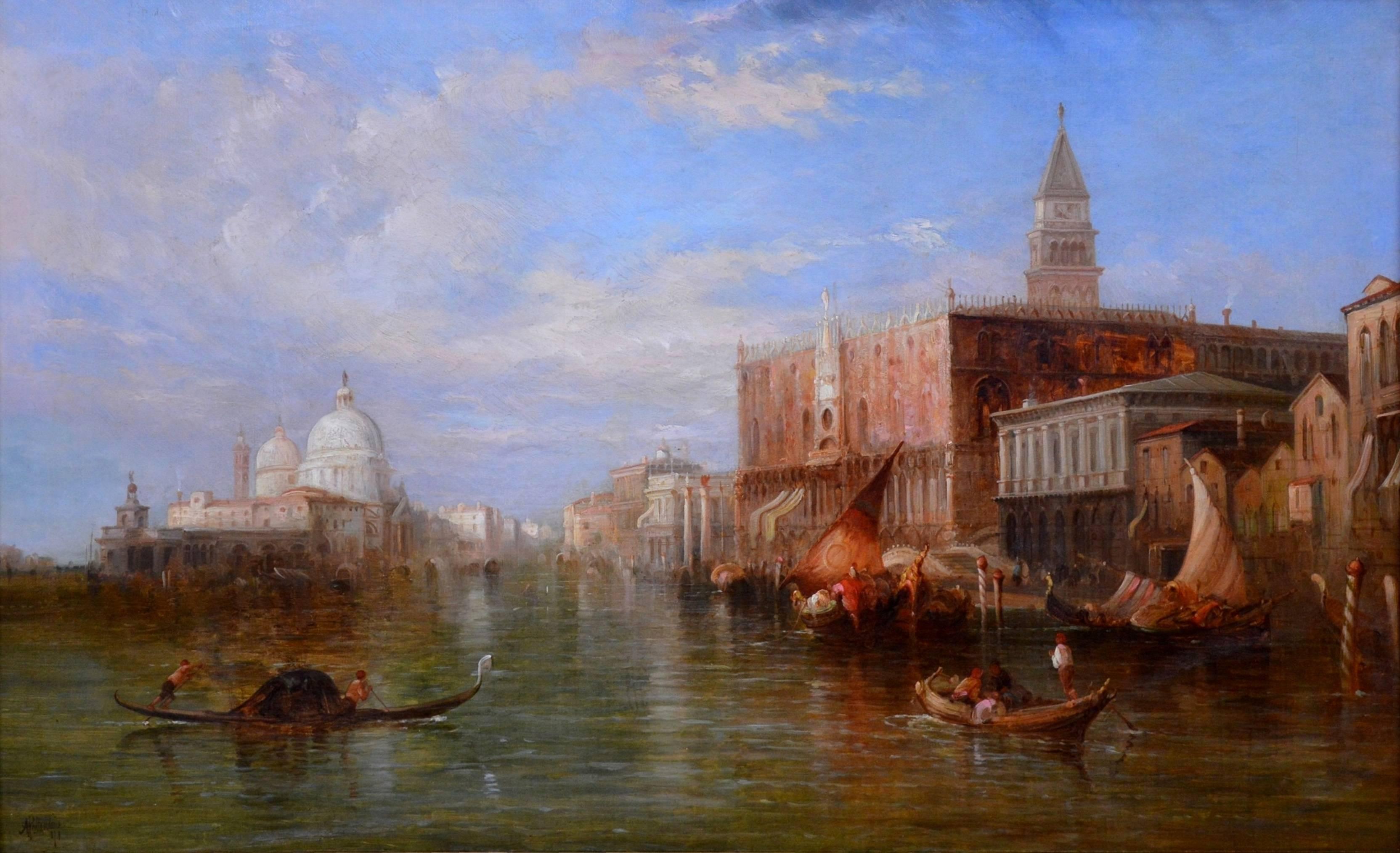 The Grand Canal - Venice - 19th Century Oil Painting - Alfred Pollentine 2