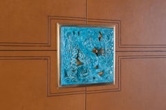 Alfred Porteneuve Cabinet in Burr Walnut and Leather