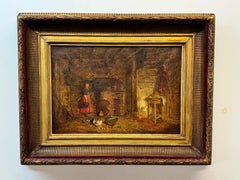 Antique Alfred Provis (1843-1886) signed oil painting on canvas