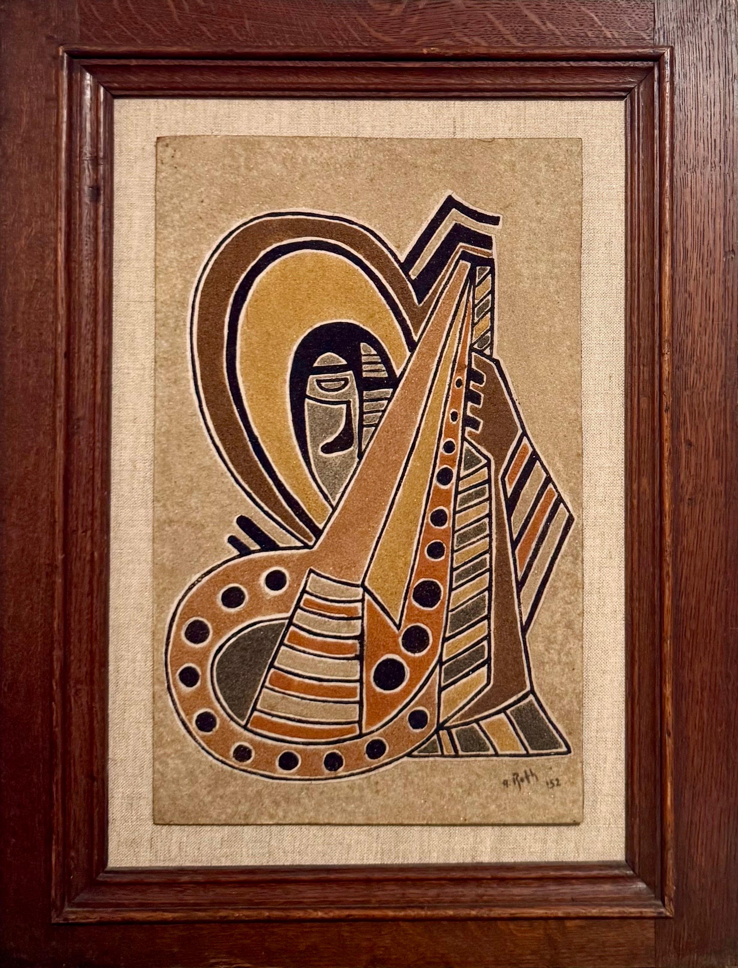 Alfred Reth (1884-1966)
Composición de técnica mixta sobre panel
Textura arenosa
Firmado a mano y fechado en 1952 en la esquina inferior derecha
Marco: Alto 26,5 pulg. x Ancho 20,5 pulg. Panel: H 19 pulg. W 12 in


Alfréd Réth (1884-1966) fue un