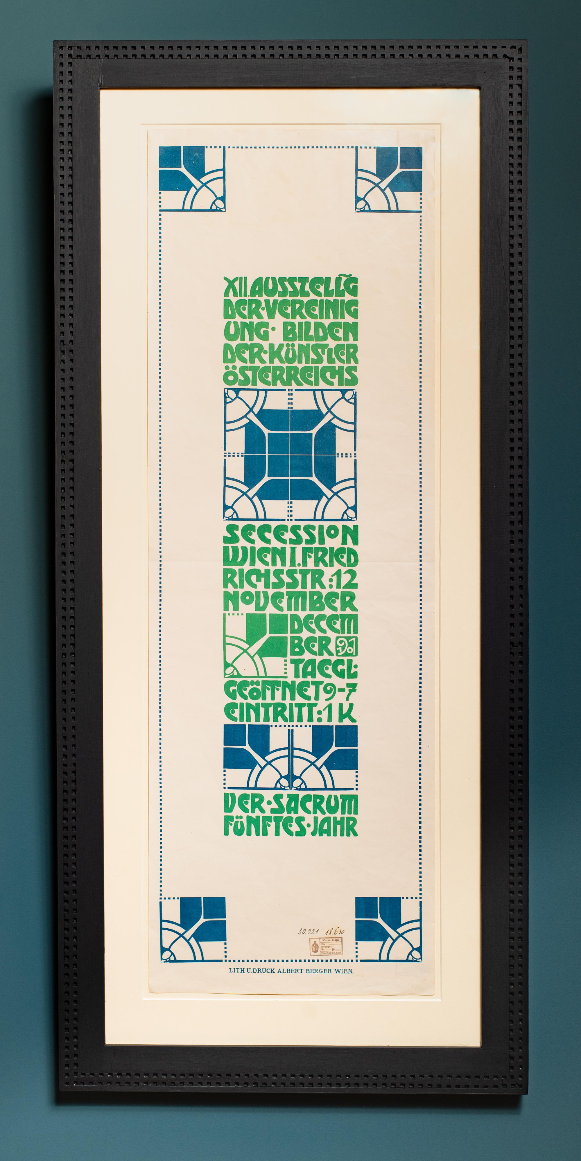 Poster for the 12th Exhibition of the Vienna Secession by Alfred Roller For Sale 1