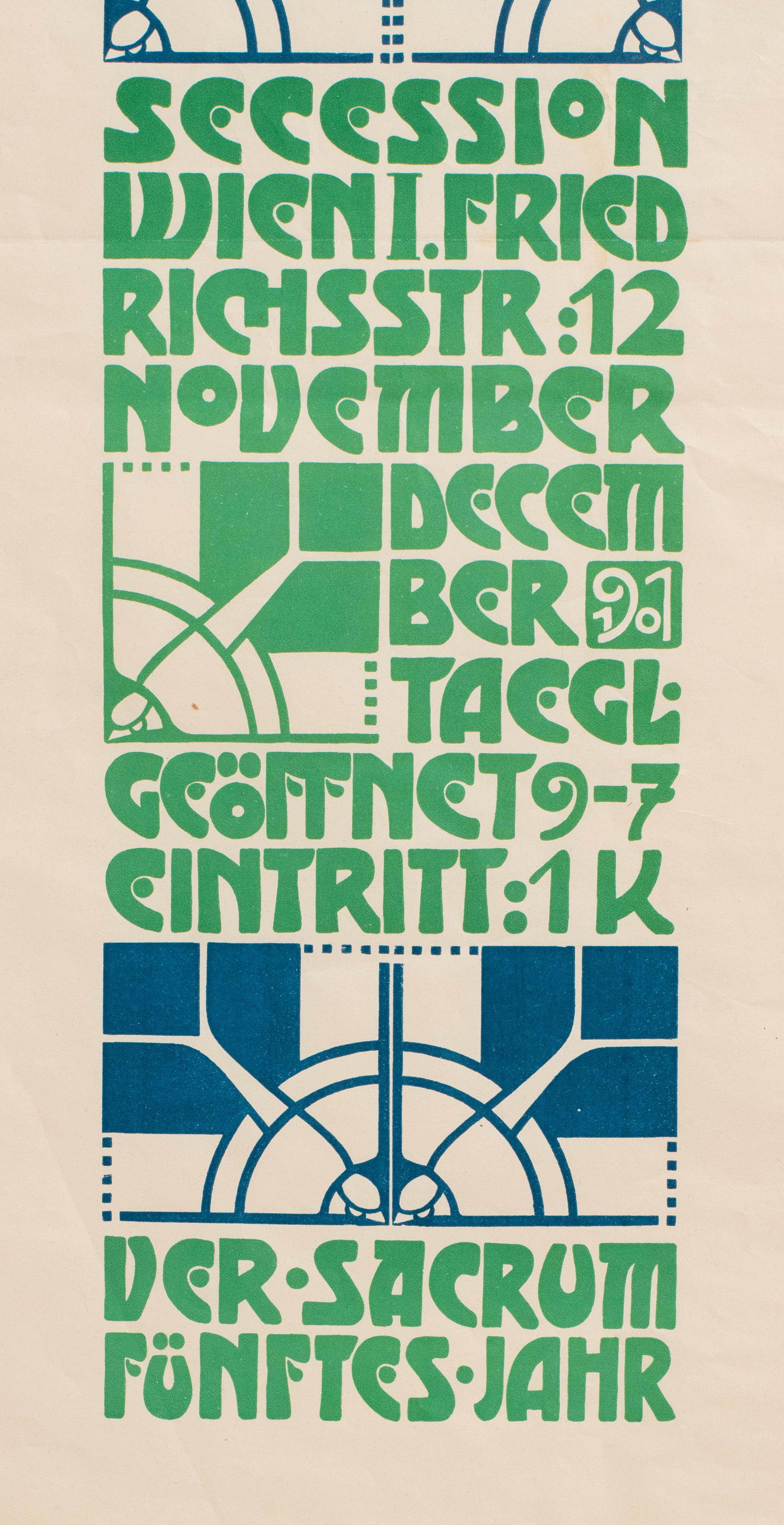 Poster for the 12th Exhibition of the Vienna Secession by Alfred Roller For Sale 2