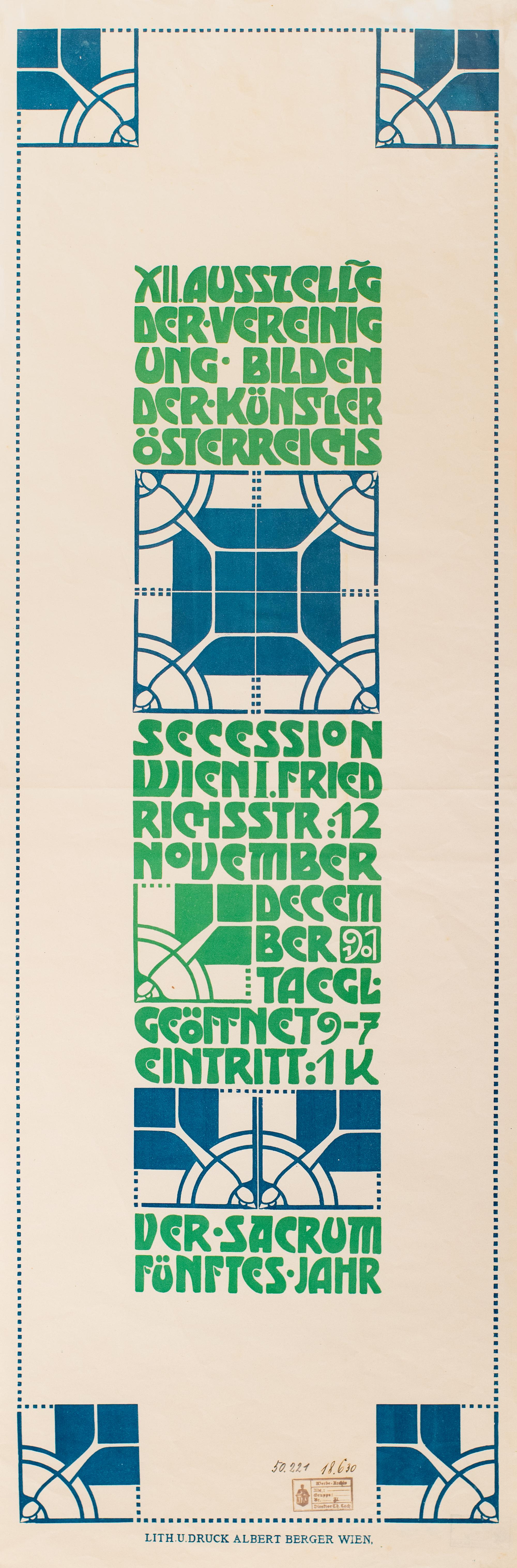 Poster for the 12th Exhibition of the Vienna Secession by Alfred Roller