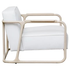 ALFRED Sandgestrahlter Euro Eichenholz-Loungesessel/Armlehne aus Naturleder, Mandy Graham