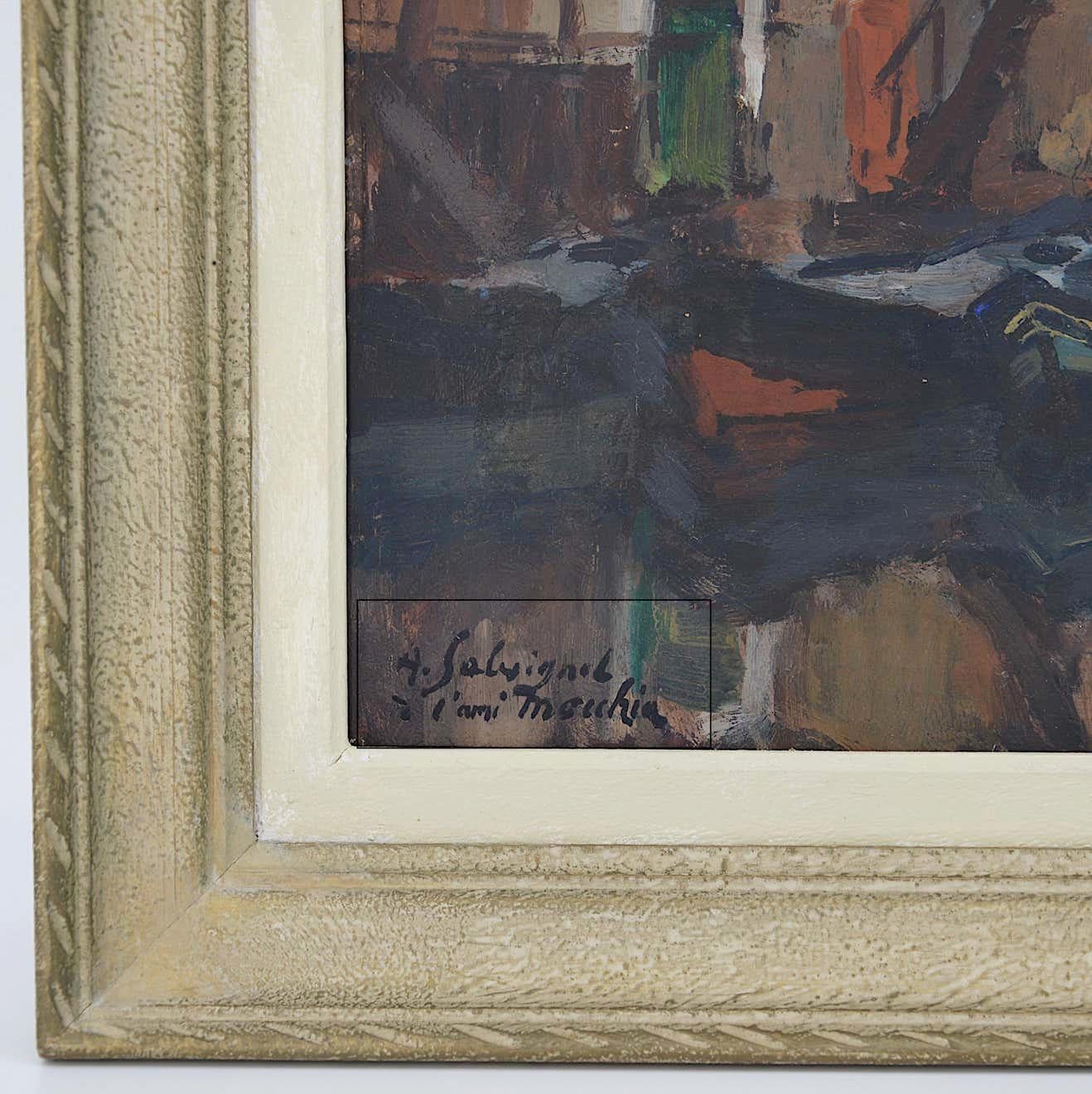 Alfred SALVIGNOL, Hafen von Villefranche-sur-Mer, Öl auf Tafel, Beg. 20. Jahrhundert. (Französische Schule), Painting, von Alfred Savignol