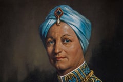 A Magnificent Oil on Canvas Portrait of A European Gentleman Dressed as Maharaja