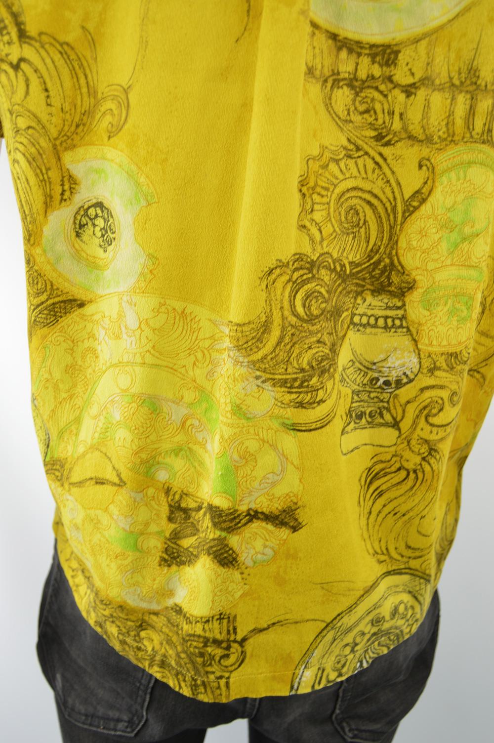 Alfred Shaheen Rare Men's 1960s Vintage Yellow Cotton Hawaiian Shirt 6