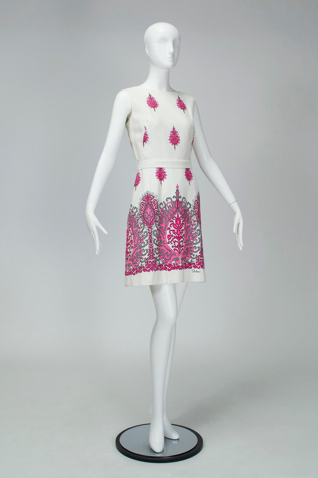 From its vibrant Shambala-motif print to its unique honeycomb texture, this cheerful dress is like a B-12 shot for your wardrobe. A clever mid-back cross-strap conceals the wearer's bra, making it as practical as it is beautiful. All this AND a