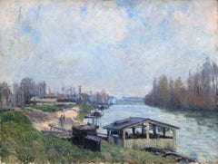 Le Lavoir de Billancourt - Impressionist Oil on Canvas Painting, 1879