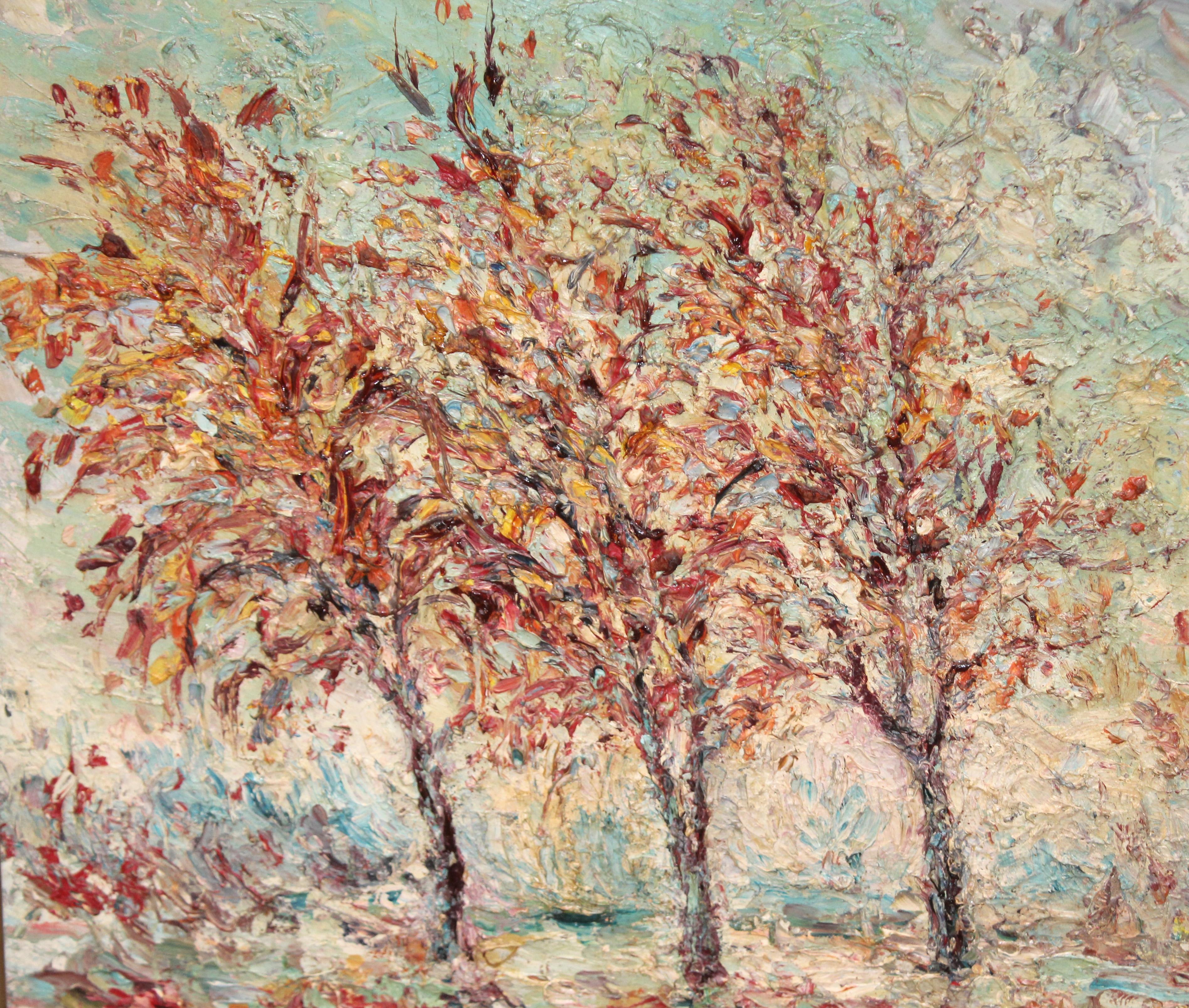 Escuela francesa (XX) - Paisaje impresionista - (after Sisley) - Impressionist Painting by Alfred Sisley (After)