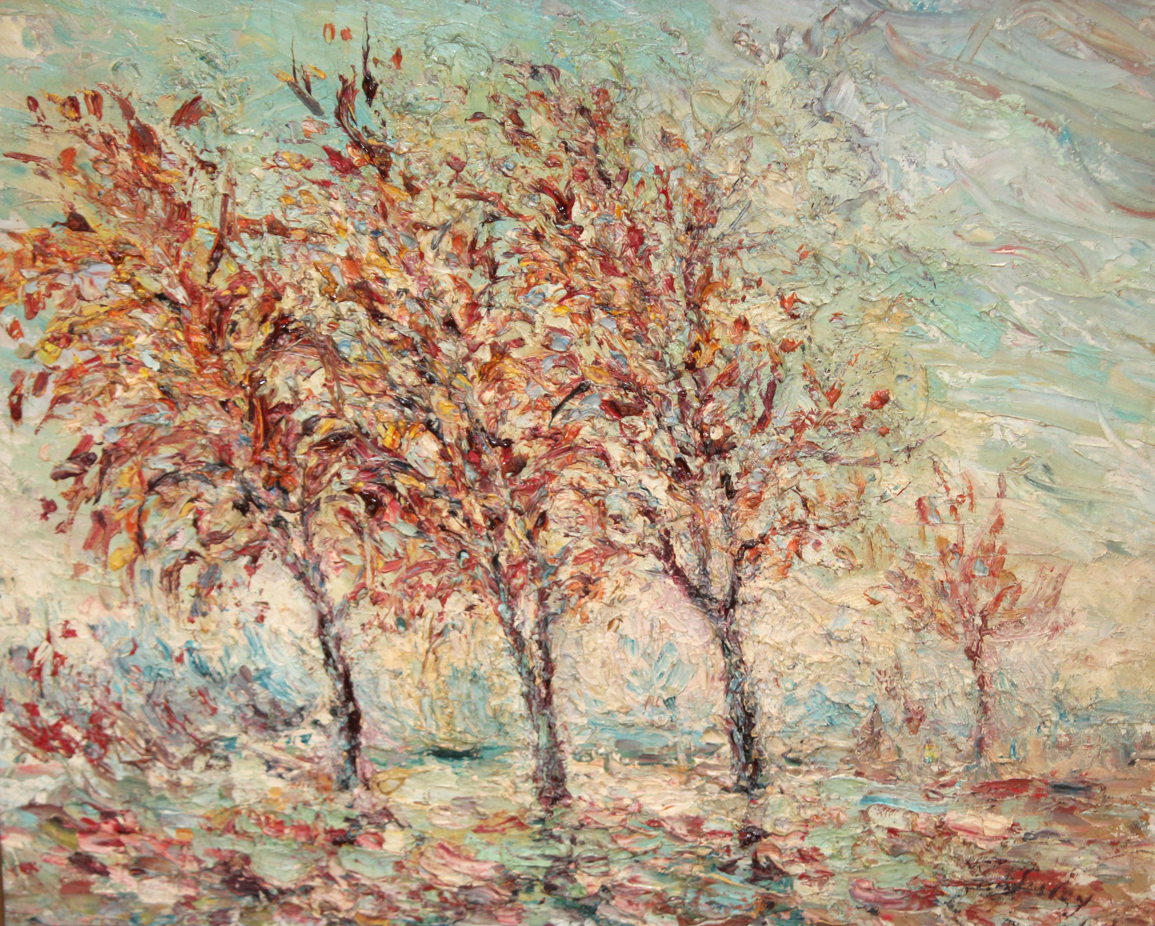 Alfred Sisley (After) Landscape Painting - Escuela francesa (XX) - Paisaje impresionista - (after Sisley)