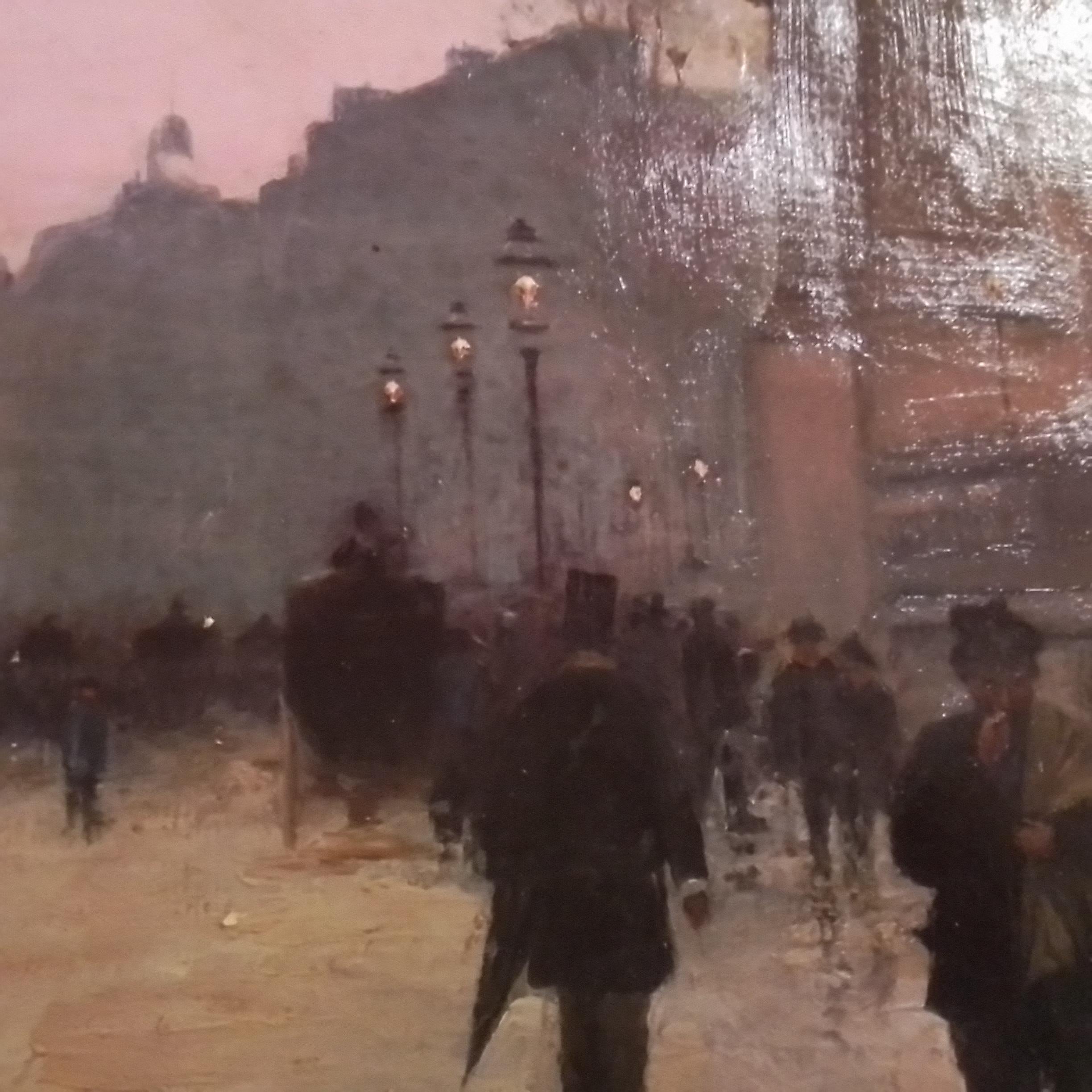 Quadro d'arte francese di Alfred Smith - Bordeaux, un Tram, pezzo da collezione. in vendita 3