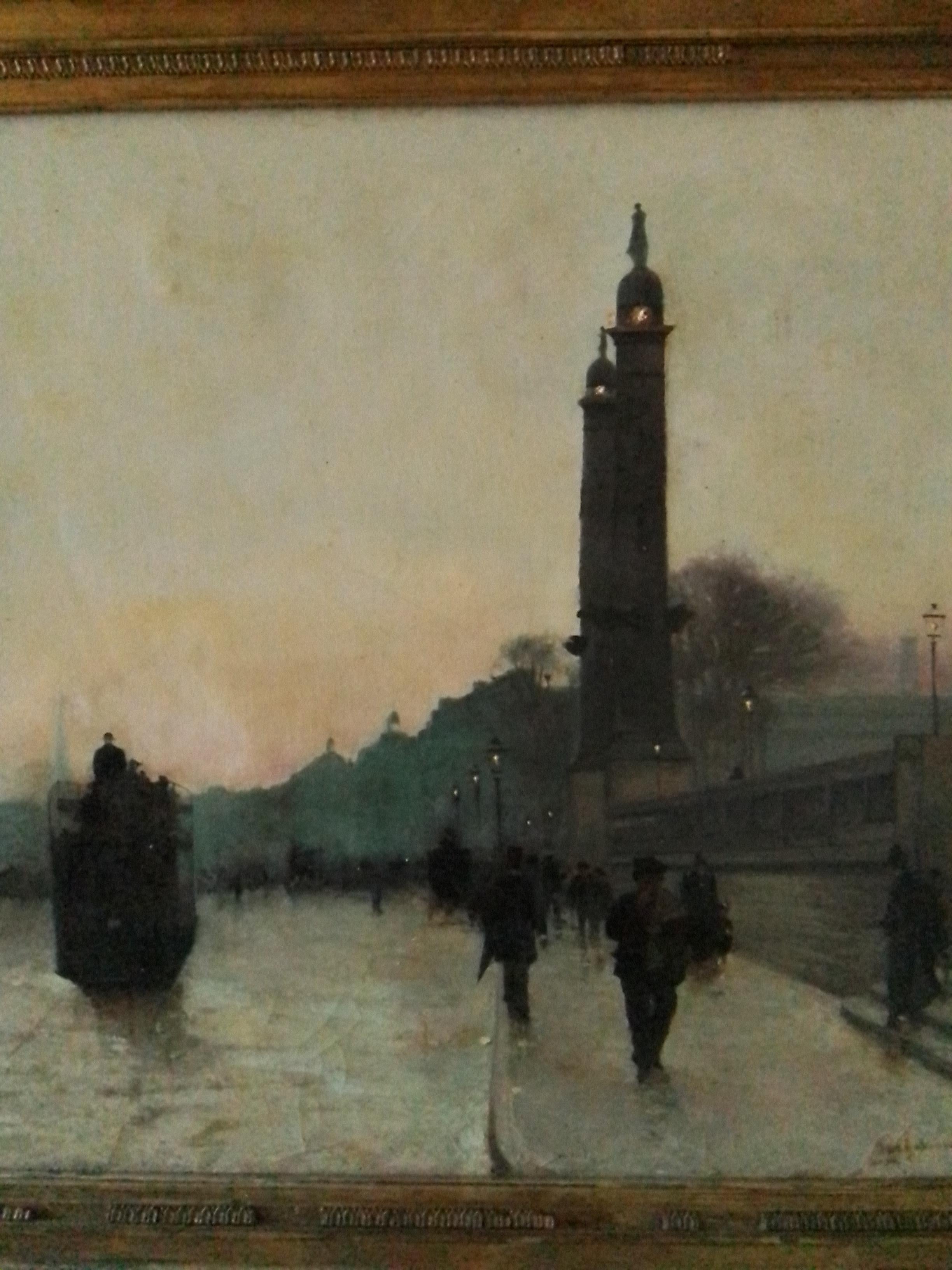 Quadro d'arte francese di Alfred Smith - Bordeaux, un Tram, pezzo da collezione. in vendita 1