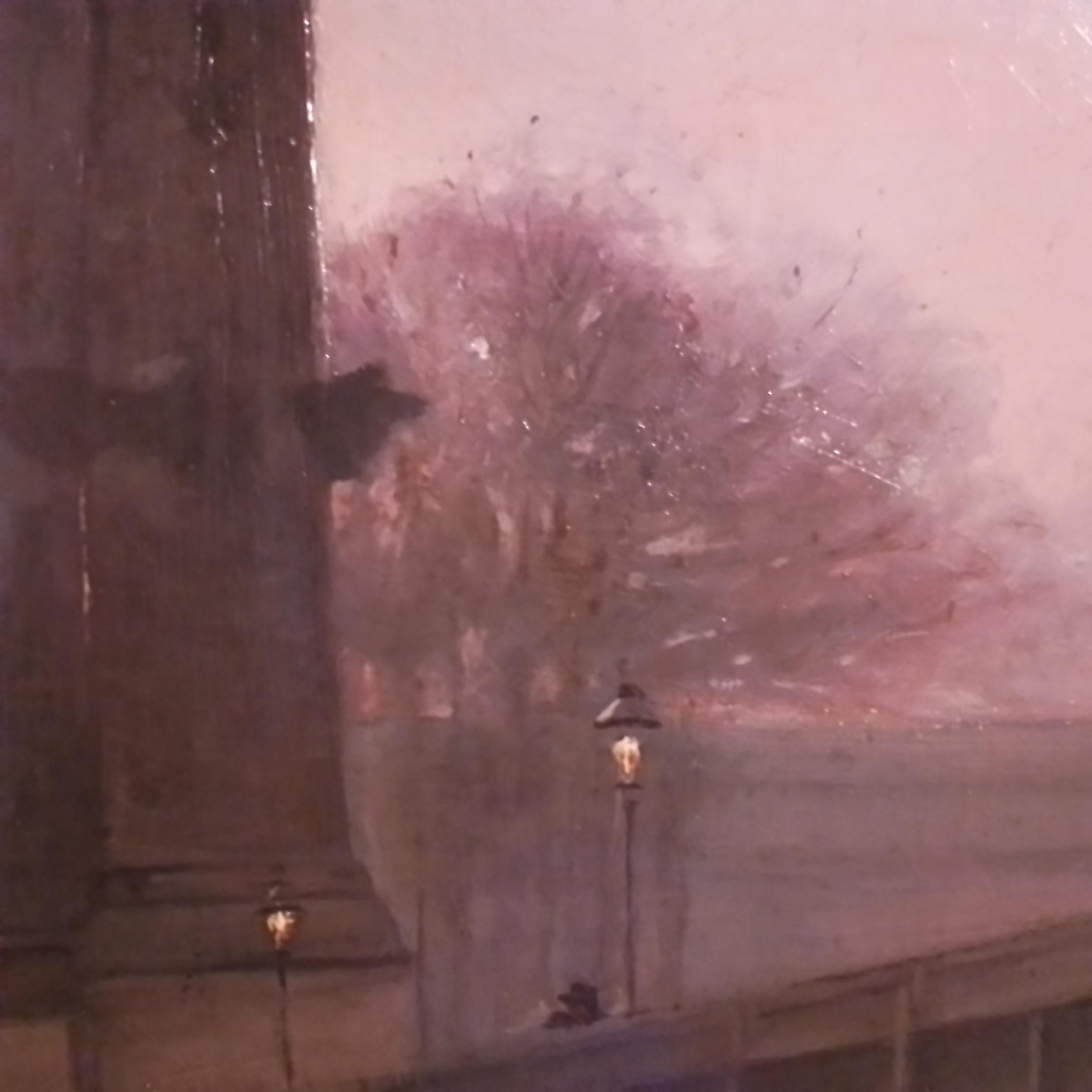Quadro d'arte francese di Alfred Smith - Bordeaux, un Tram, pezzo da collezione. in vendita 7