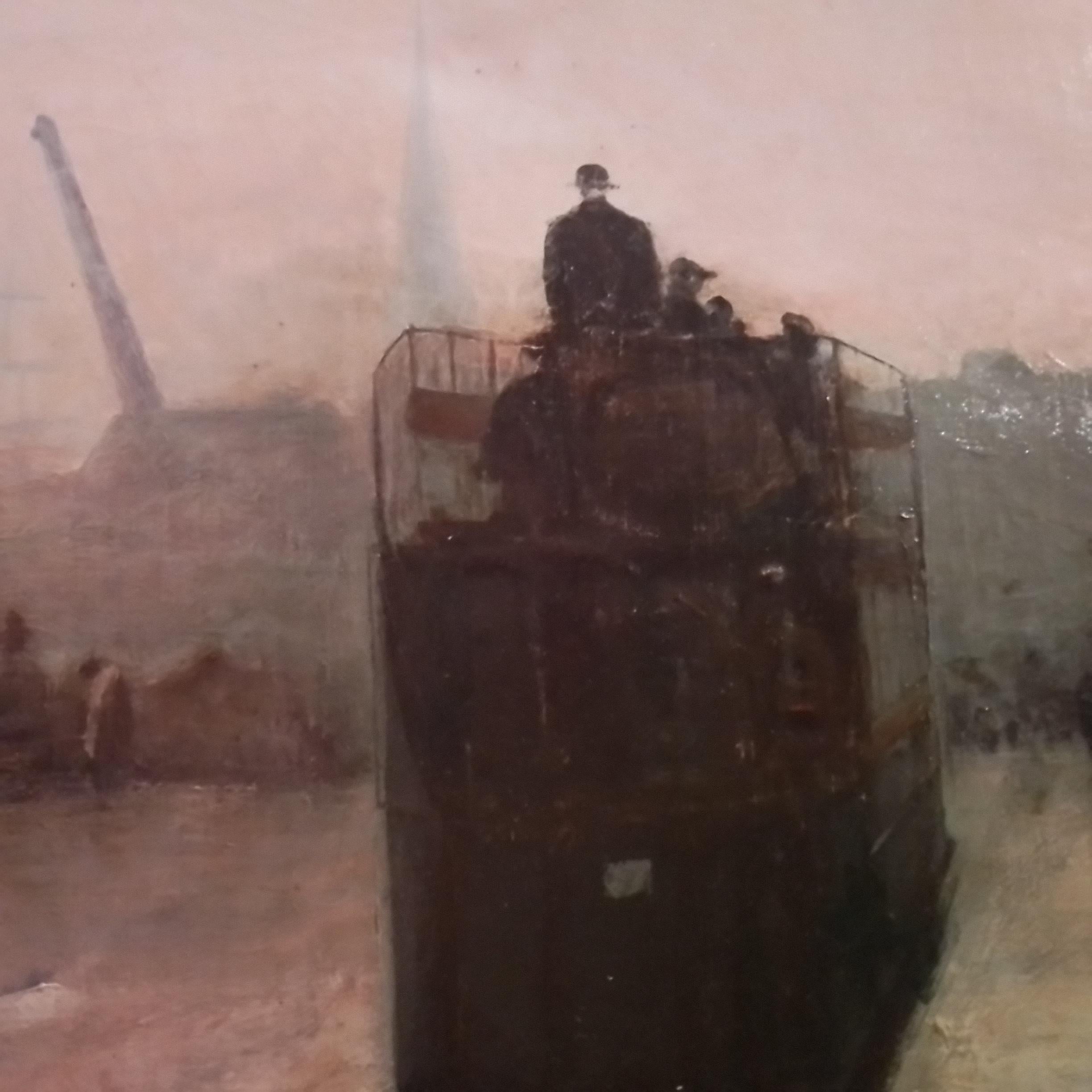 Quadro d'arte francese di Alfred Smith - Bordeaux, un Tram, pezzo da collezione. in vendita 8