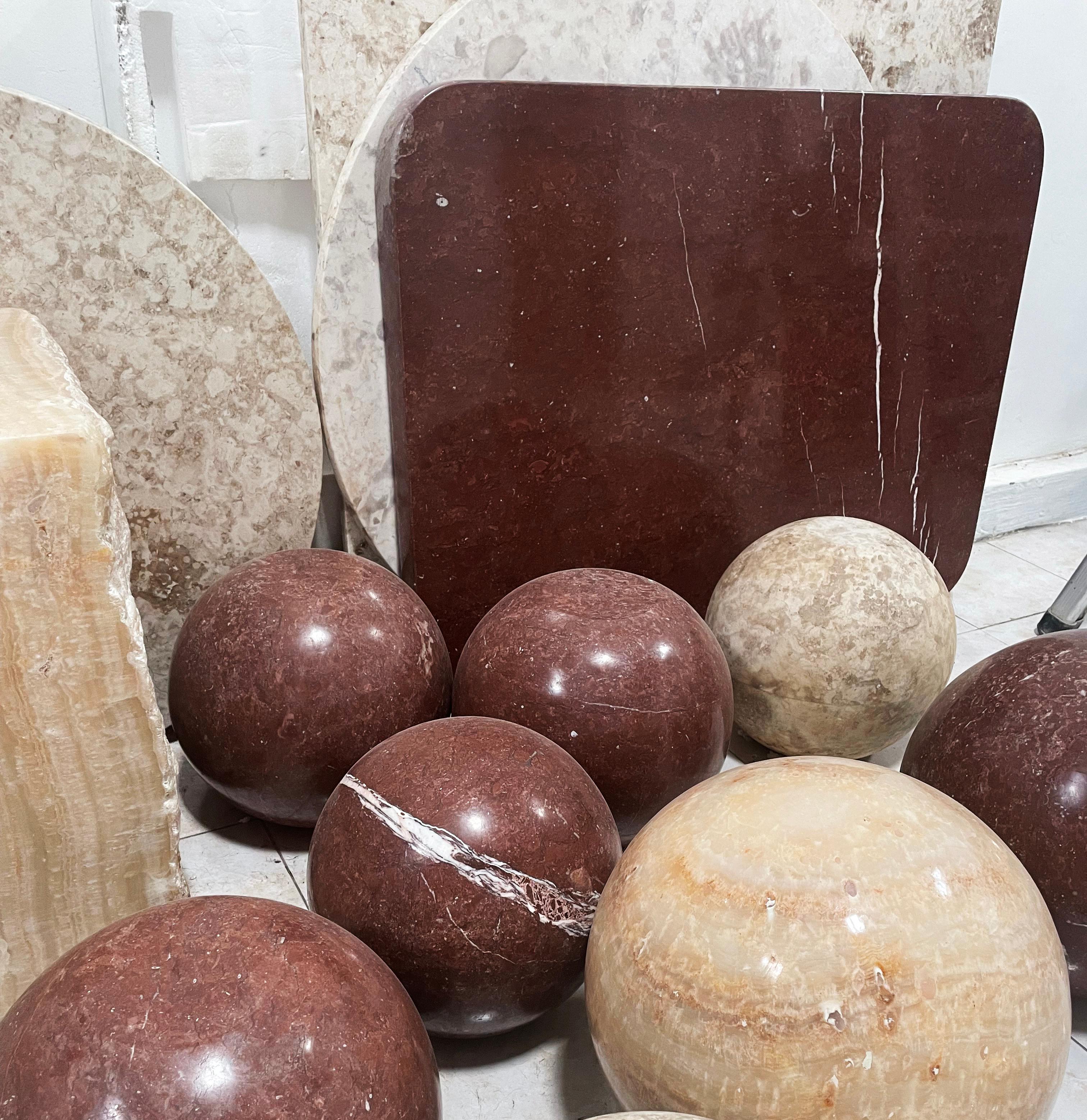 Indonesian Alfred Sphere Set Desert Marble,  Marble Sphere Decor, Hand Made, House of Slim For Sale