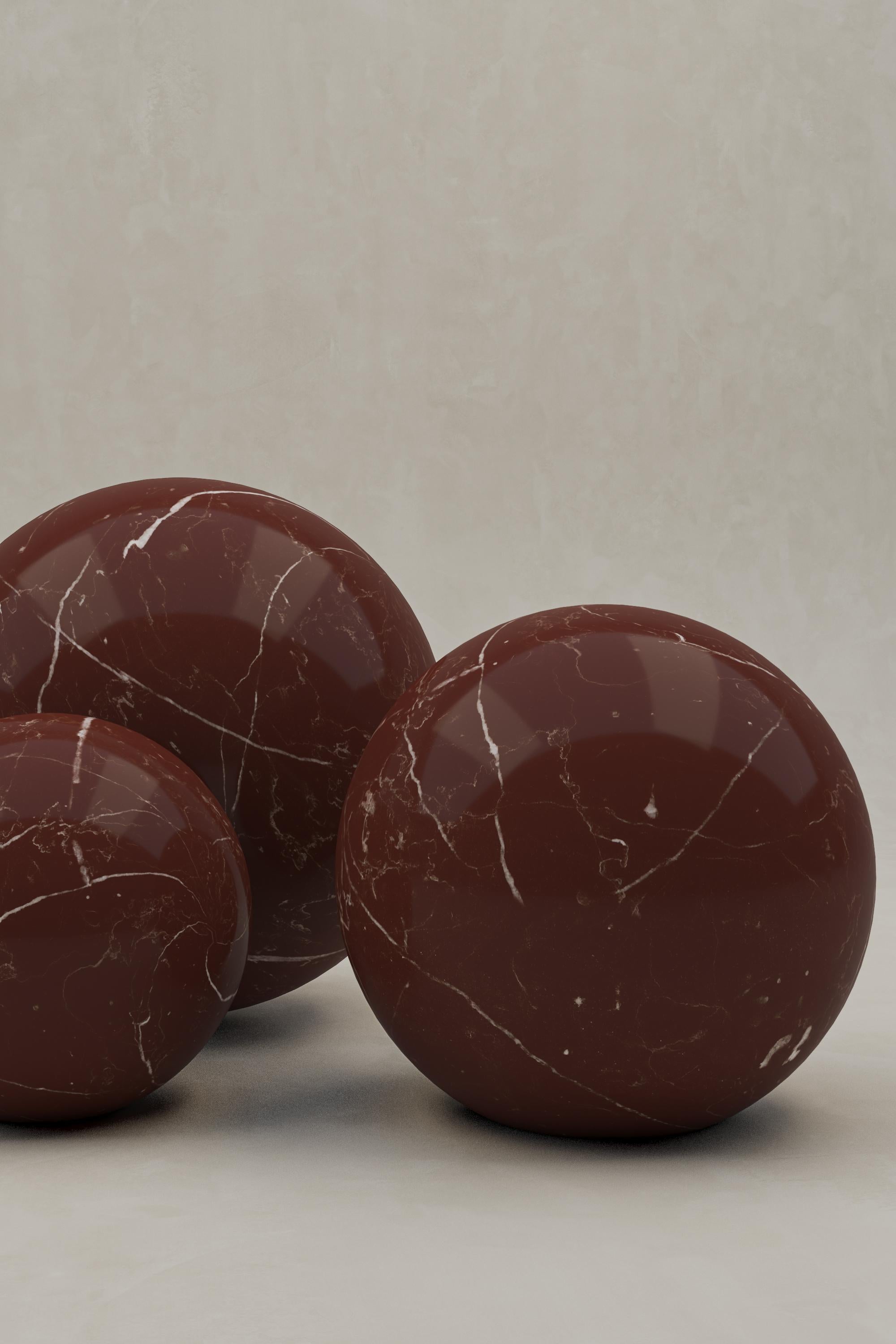 Hand-Carved Alfred Sphere Set Desert Marble,  Marble Sphere Decor, Hand Made, House of Slim For Sale