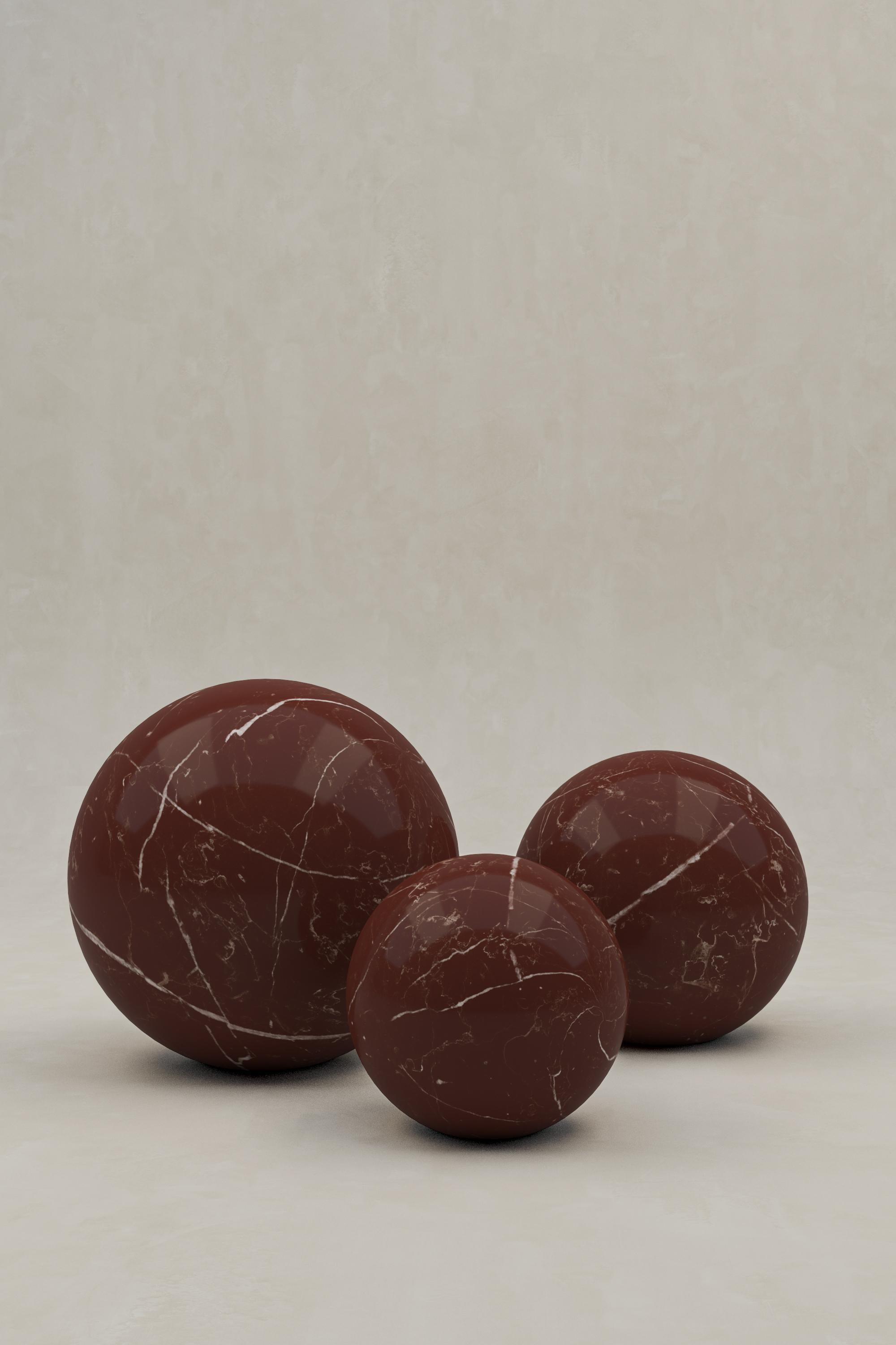 Alfred Sphere Set Desert Marble,  Marble Sphere Decor, Hand Made, House of Slim In New Condition For Sale In CASUARINA, AU