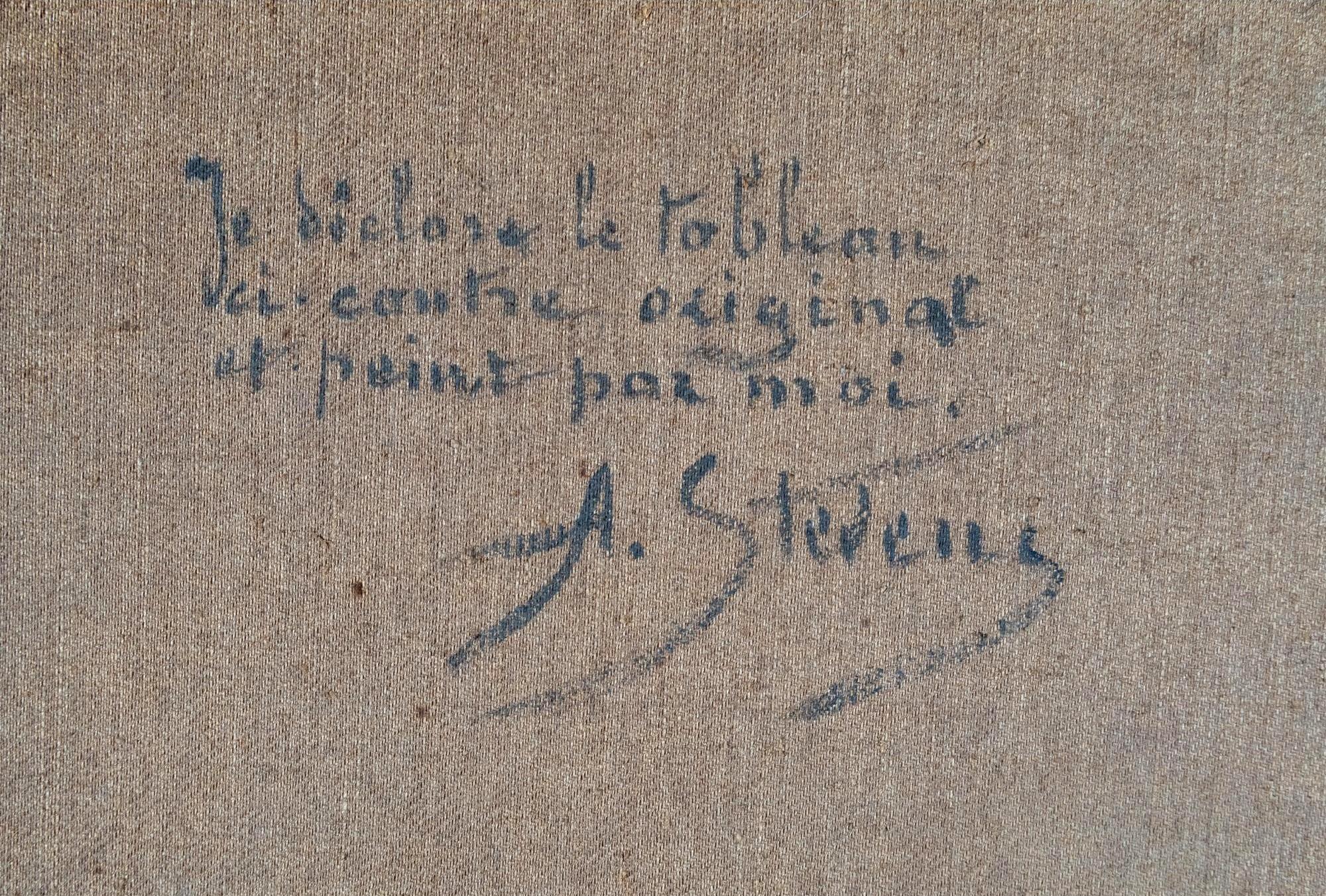 Perdu dans la Poésie - Ritratto a olio del XIX secolo French Belle Epoque 5