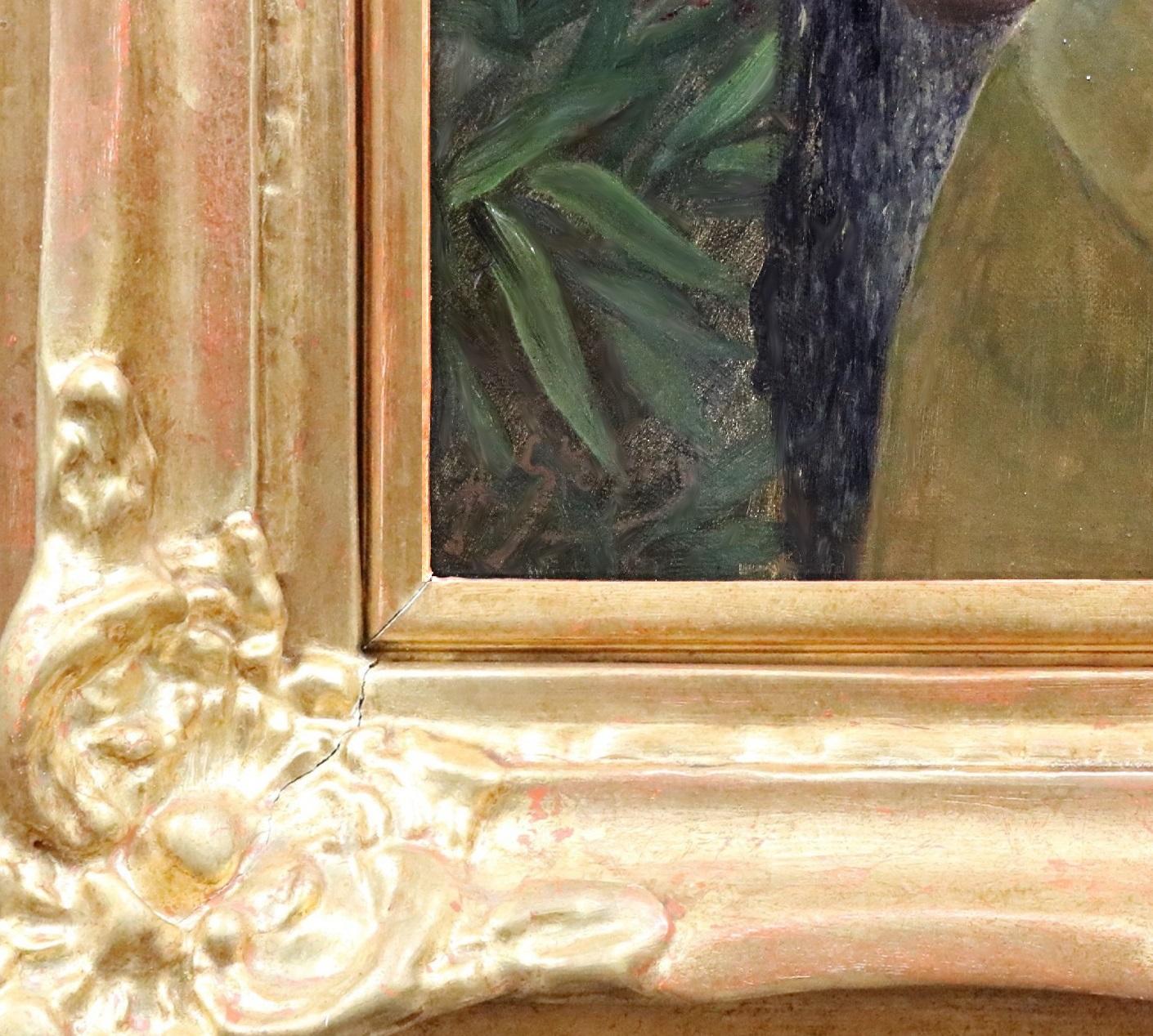 Perdu dans la Poesie - 19th Century French Oil Painting of Belle Epoque Beauty For Sale 4