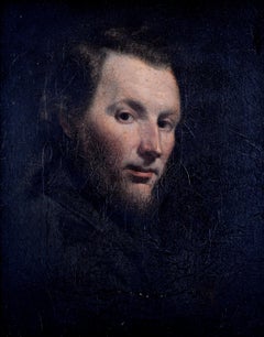 Portrait of a Gentleman - 19th Century Antique Belgian Oil on Canvas Painting