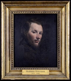Portrait of a Gentleman - 19th Century Antique Belgian Oil on Canvas Painting