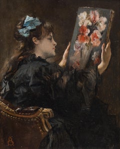 The Connoisseur - Impressionist Portrait with Still-Life, 1877
