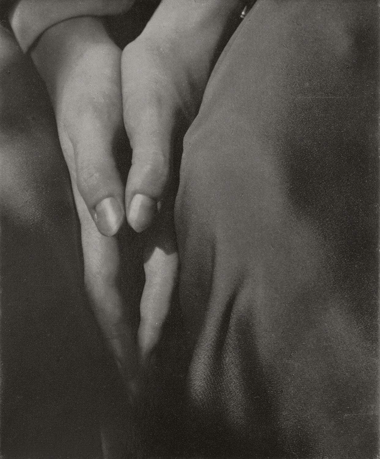 This exquisite halftone print after Alfred Stieglitz (1864–1946), titled Hands, Dorothy Norman, originates from the 1947 folio Stieglitz Memorial Portfolio, 1864–1946. Published by Twice a Year Press, New York, rendered and printed by Lakeside