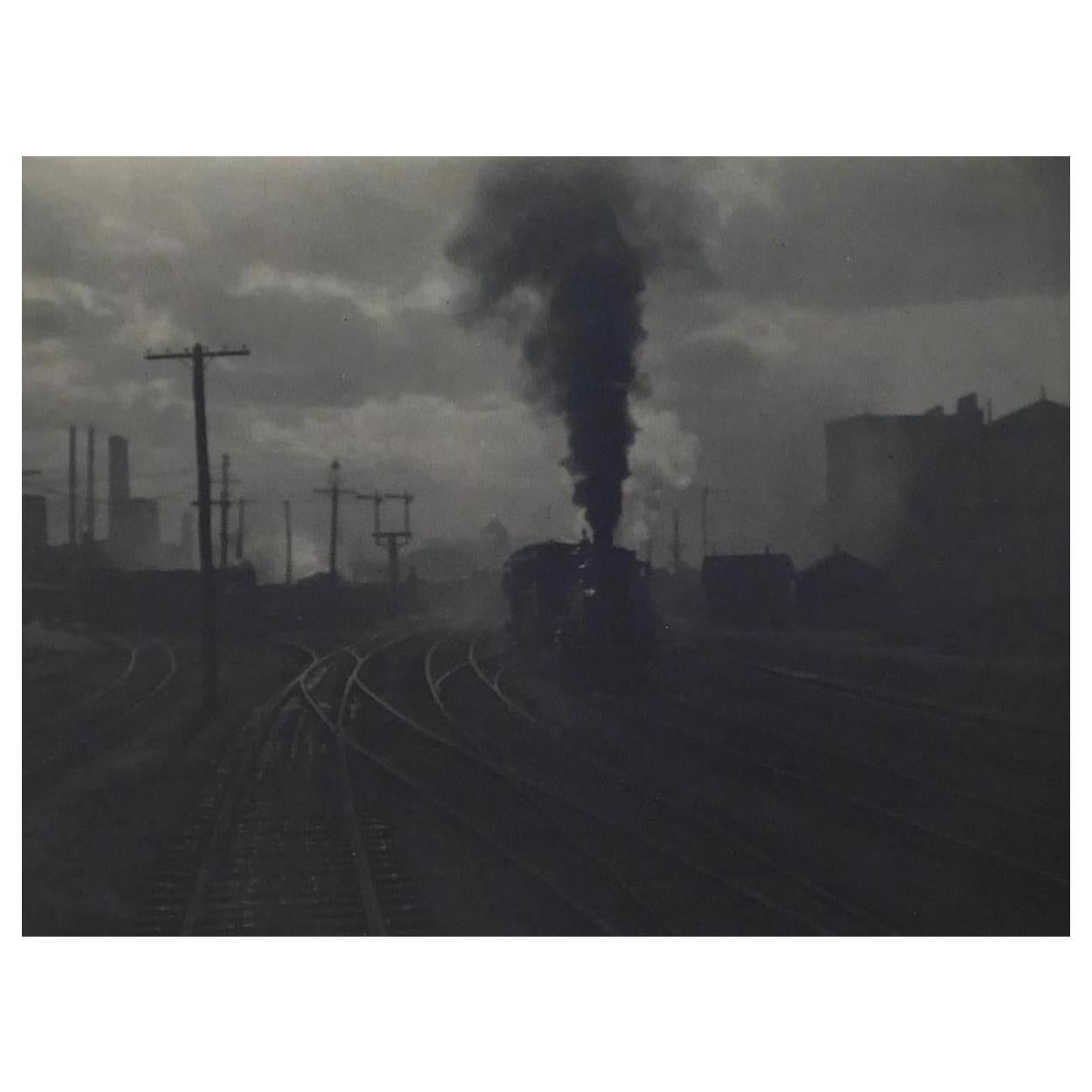 Alfred Stieglitz Photogravure "Hand of Man, " 1902 - Atmospheric Train Subject