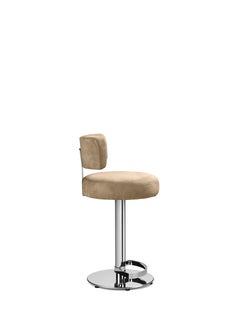 Alfred Stool, Leather and Chrome Structure, Made in Italy