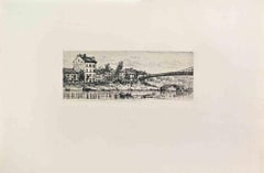 Villeneuve la Carenne - Etching by Alfred Taiée - 1860s