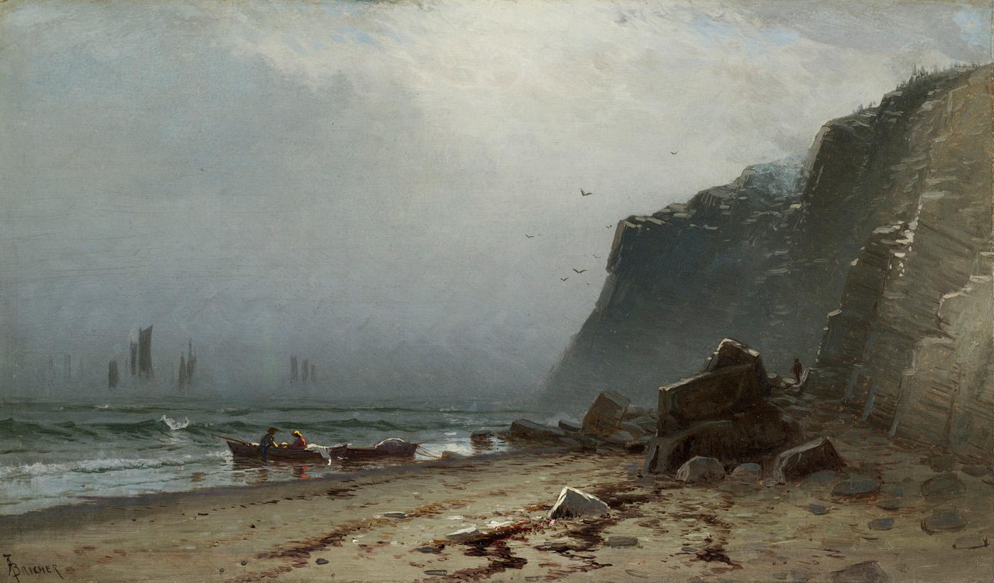 Landscape Painting de Alfred Thompson Bricher - Niebla que se levanta, Grand Manan