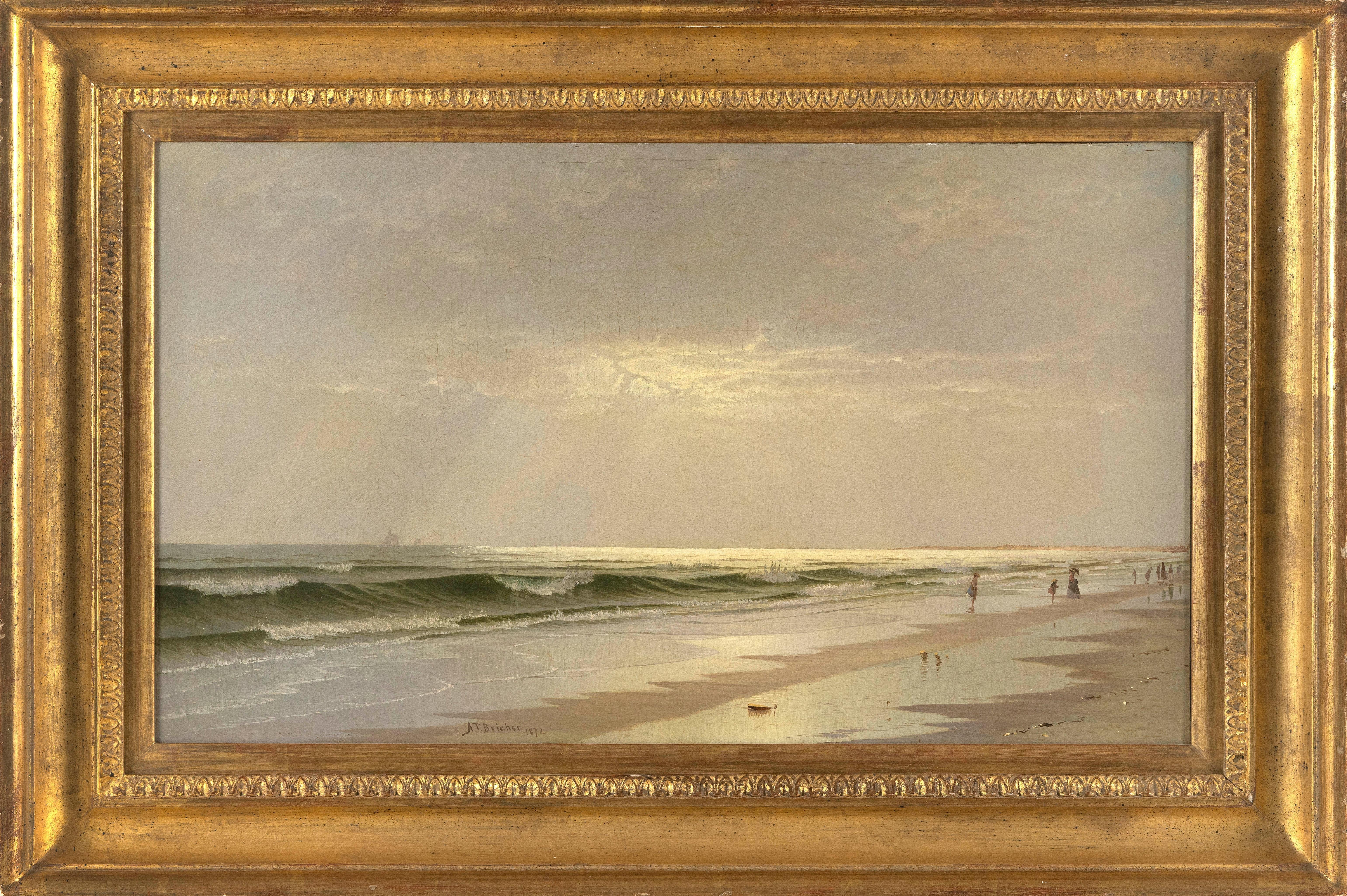 "Luz del sol por la mañana, Bahía de Narragansett" - Painting de Alfred Thompson Bricher