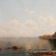 "Summer at the Seashore" Oil on canvas, circa 1880